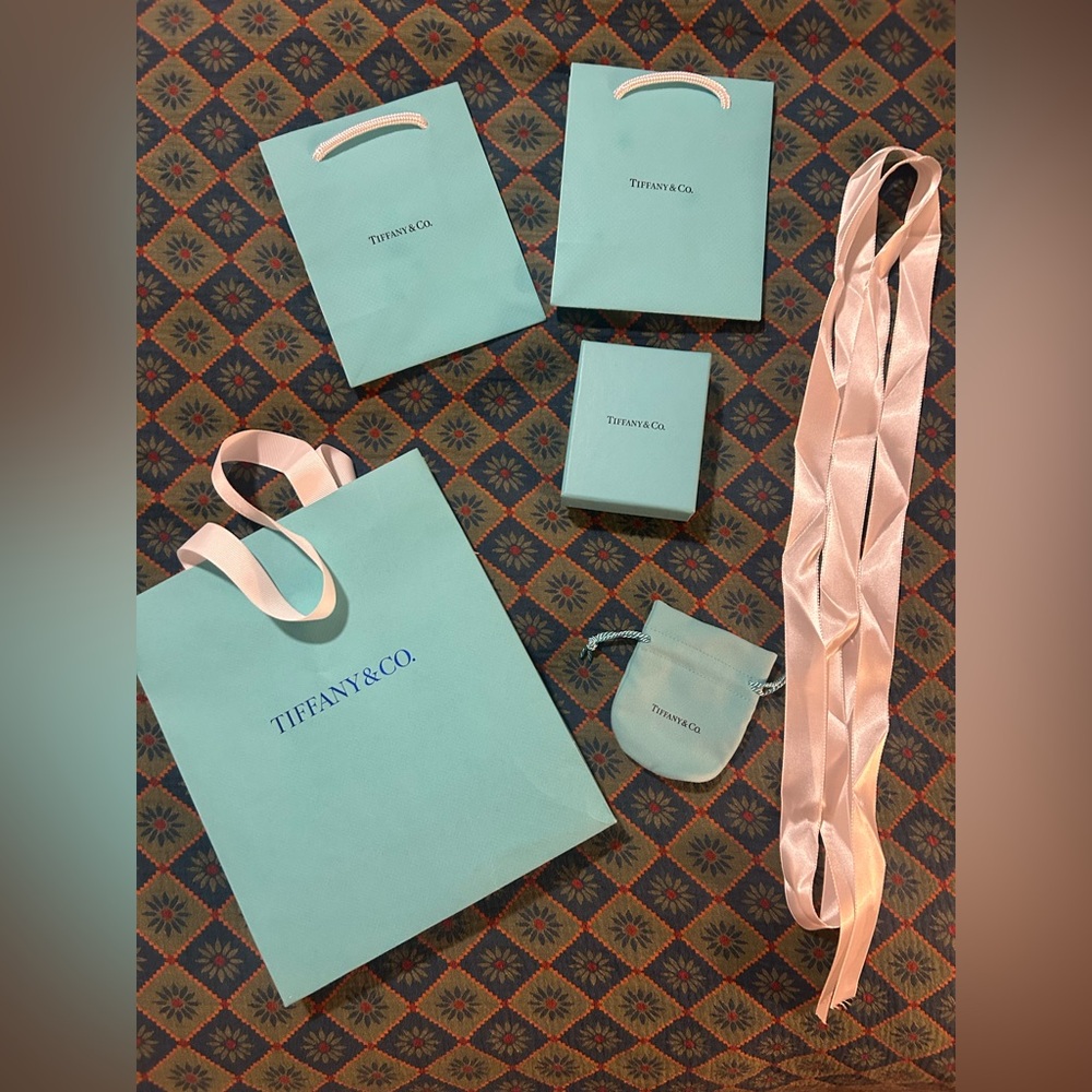 Tiffany and Co Lot of Bags and Ribbon